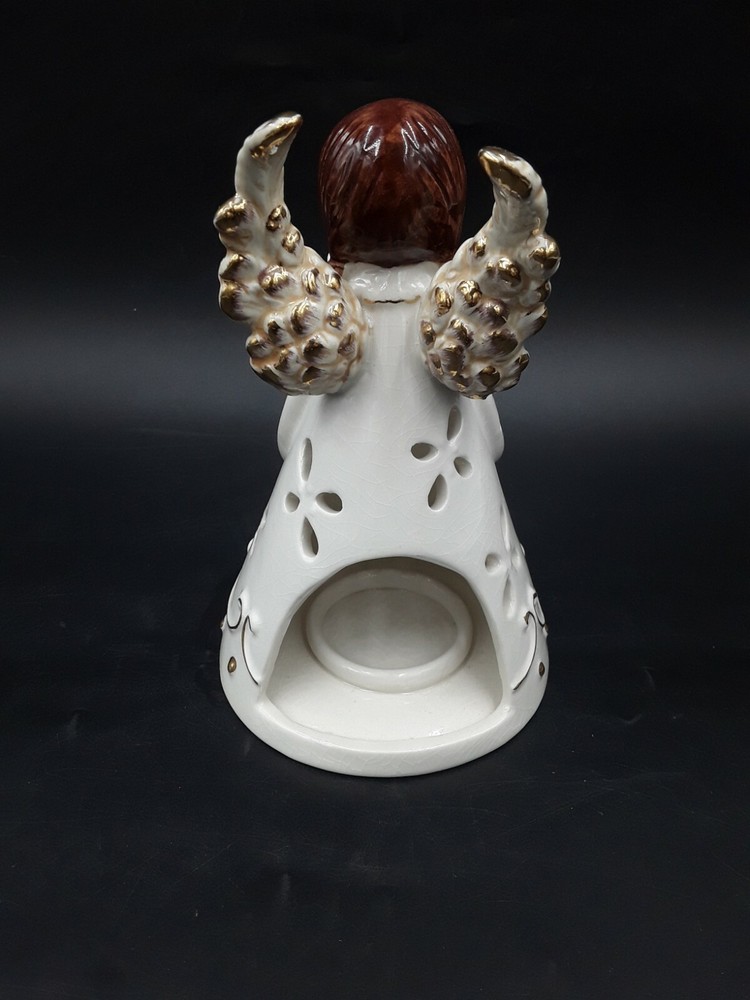 Caroling Angel Tea Lite Holder Ceramic