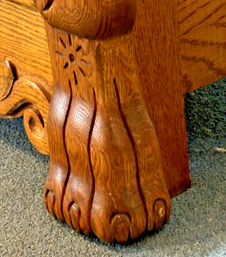 WINGED GRIFFIN OAK ICE BOX