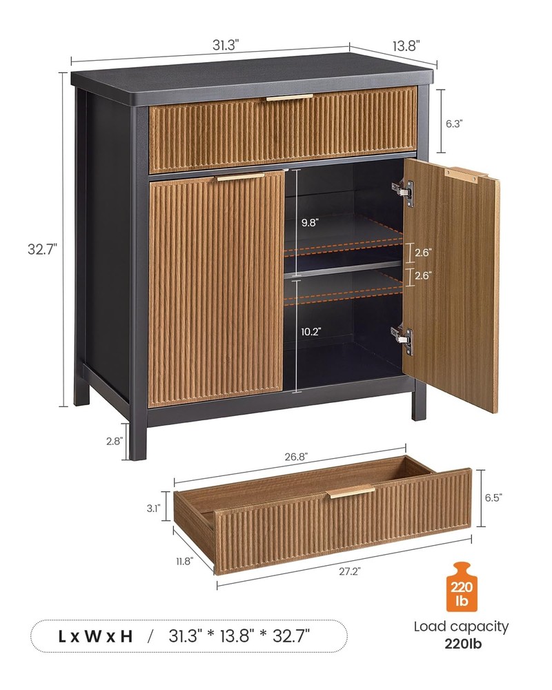 AOGLLATI Sideboard Buffet Storage Cabinet,Buffet Table with Storage & Doors and