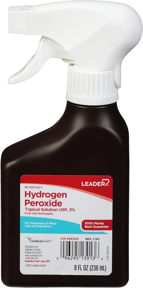Hydrogen Peroxide Spray Bottle First Aid Antiseptic 3% Solution – Multi-Purpose