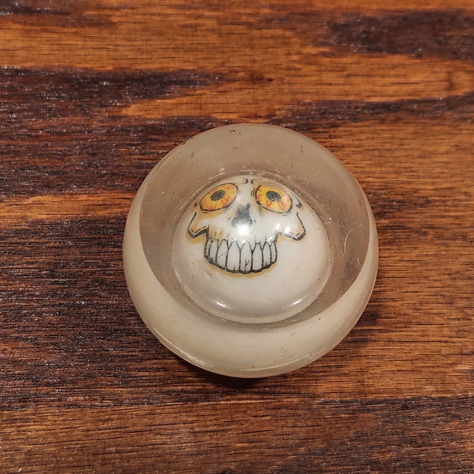 2 Vintage Skull Skeleton Water 2" Ball Retro Floating Rolling Toy 1980’s 90’s