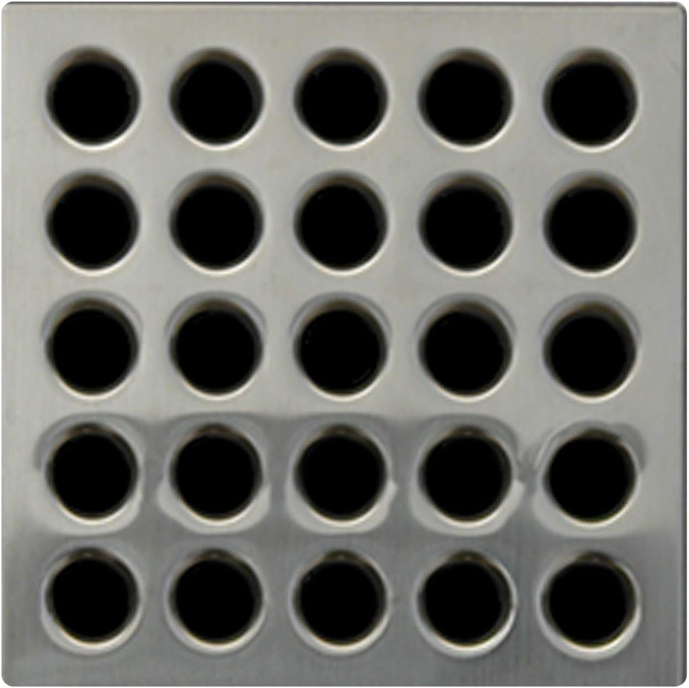 E4404 Square Shower Drain Grate, Brushed Nickel