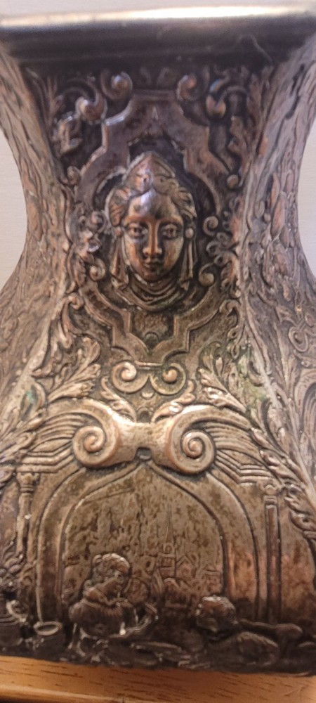 c1900 Antique E.G. Webster & Son Silverplate Repousse Water Pitcher