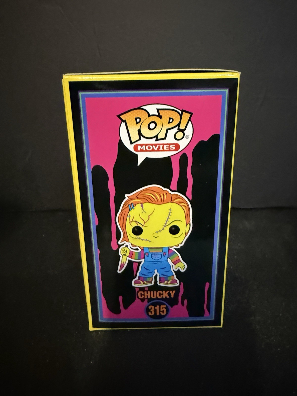 FUNKO POP ! CHUCKY 315 ENTERTAINMENT EARTH BLACKLIGHT POP MOVIES F01