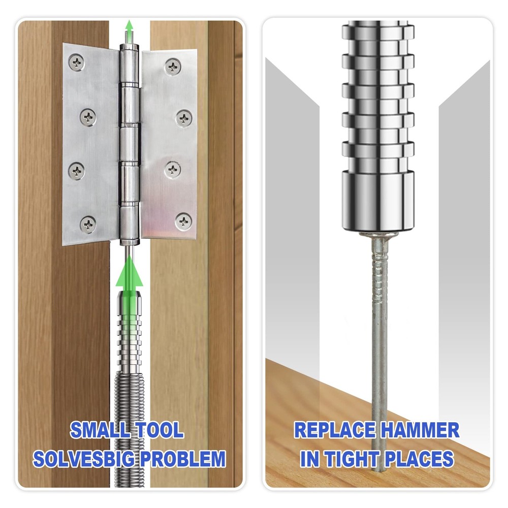 Spring Loaded Nail Set Tools,2-PCS Dual Head Nail Setter and Hinge Pin Punch ...