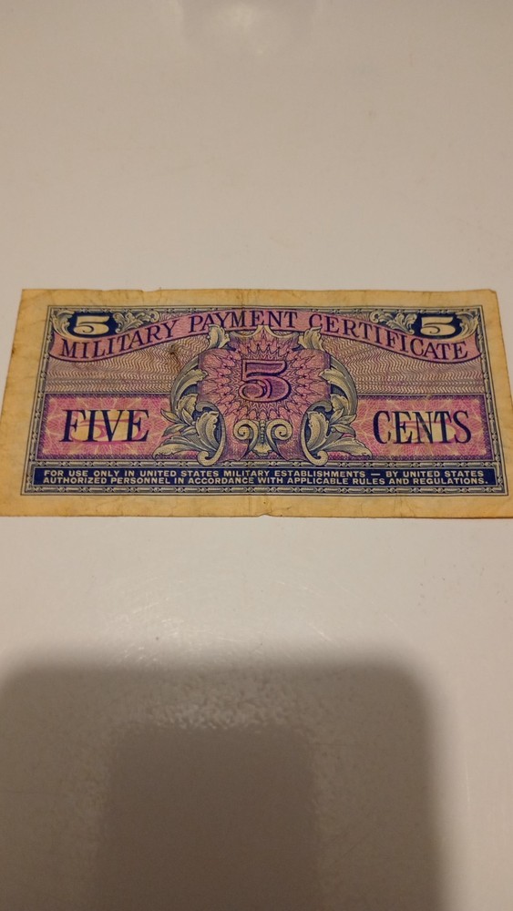 Military Payment Certificate - 5 cents