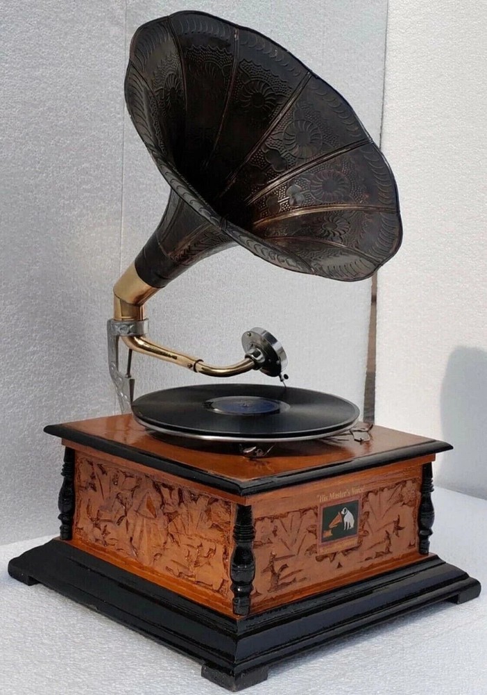 Antique Gramophone, Fully Functional Working Phonograph, win-up record player