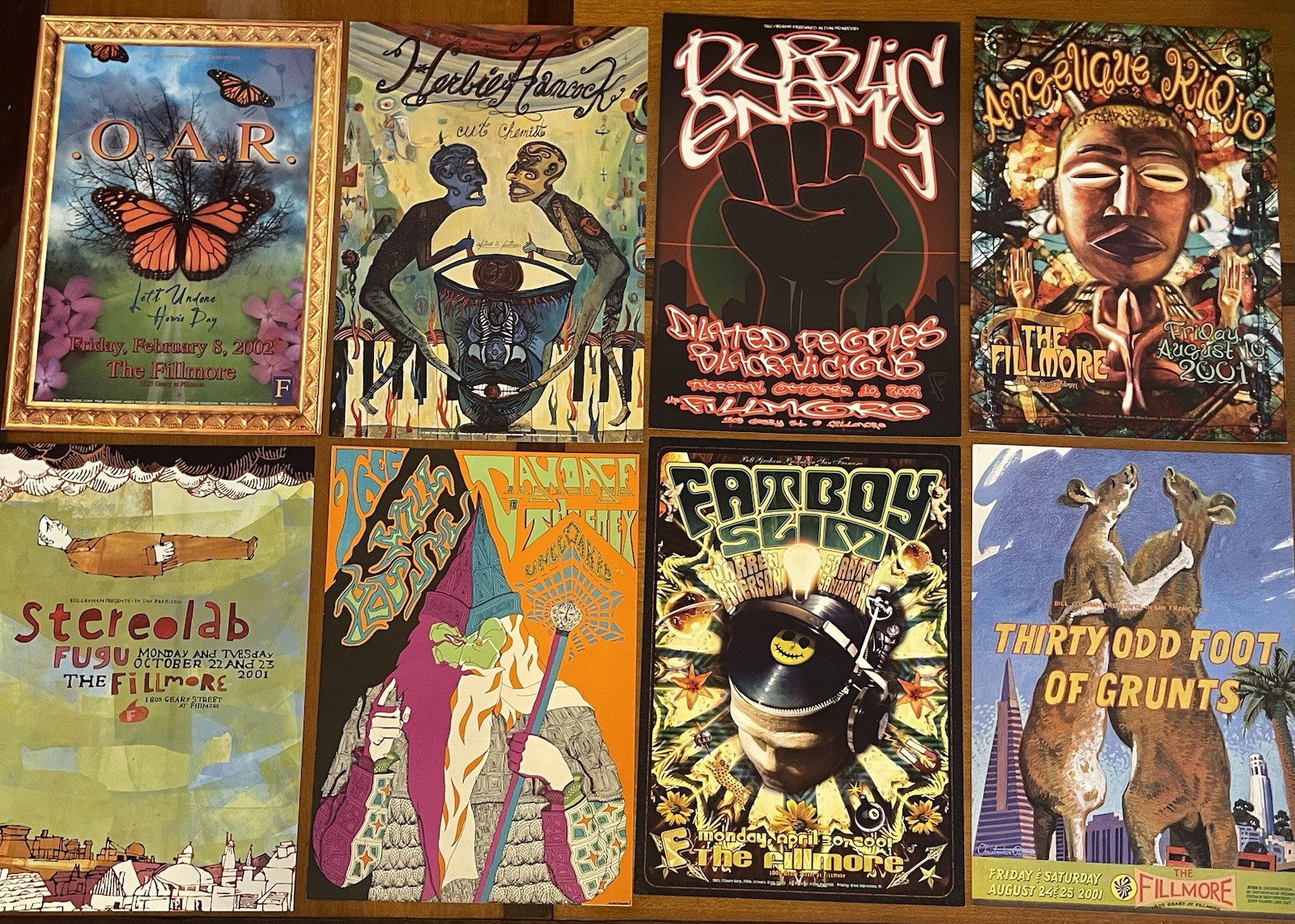 8 Concert Promo Flyers, Herbie Hancock , Fat boy Slim , Bill Graham Presents