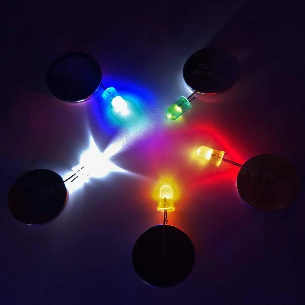 100pc 3mm 5mm LED Light Blue Red Green White Yellow Purple Orange Light DIY Kit