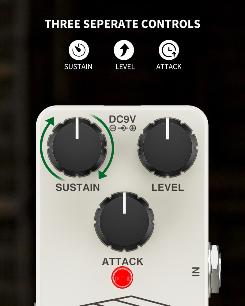 POGOLAB Analog Compressor Guitar Effect Pedal Noise Suppression, True Bypass