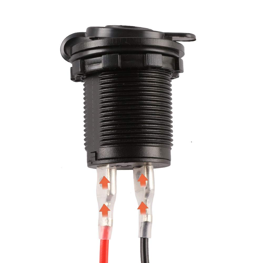 Cigarette Lighter Socket, 3Pcs 12V Waterproof ATV RV Lighter Socket Power Outlet