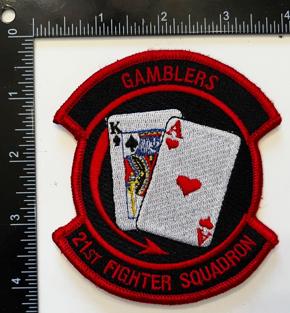 USAF 21st Fighter Squadron Gamblers HOOK & LOOP Patch