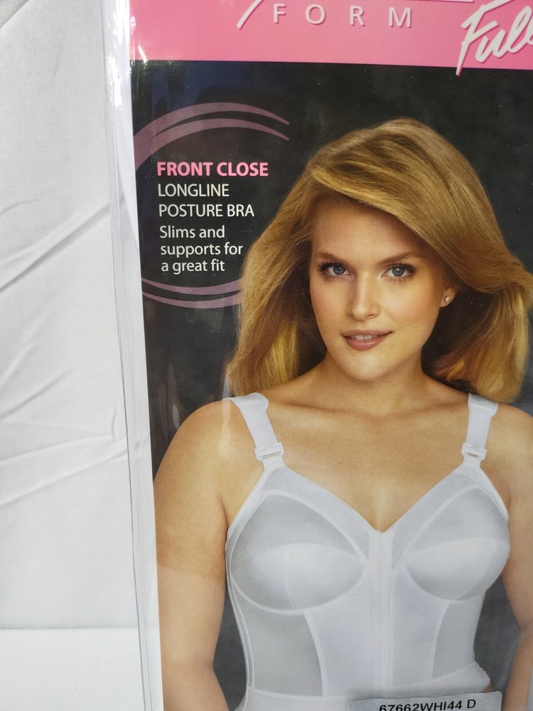 44D Exquisite Form Fully Front Closure Longline Posture Bra White Adjustable