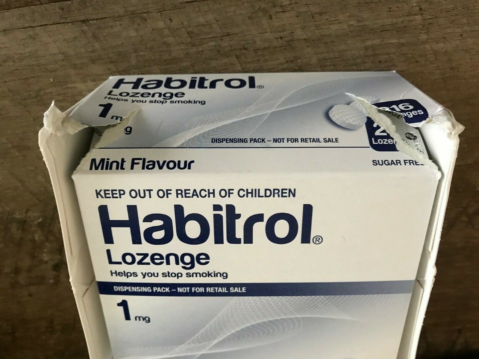 DENTED Habitrol Nicotine Lozenge 1mg Mint 3 boxes 648 Pieces Sugar Free FRESH
