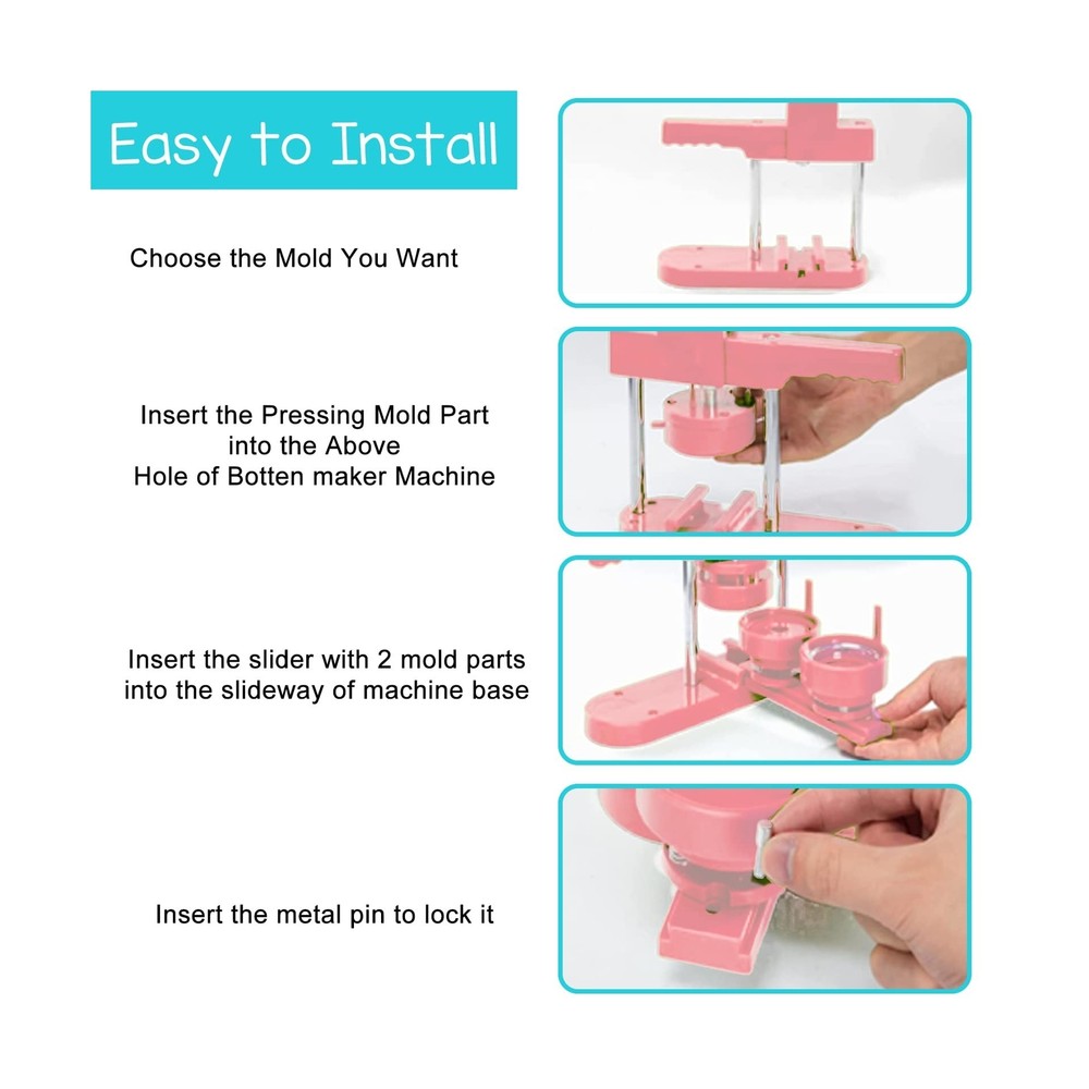 Ganggend Button Maker Machine Multiple Sizes, 1''+1.25''+2.25'' Button Badge ...