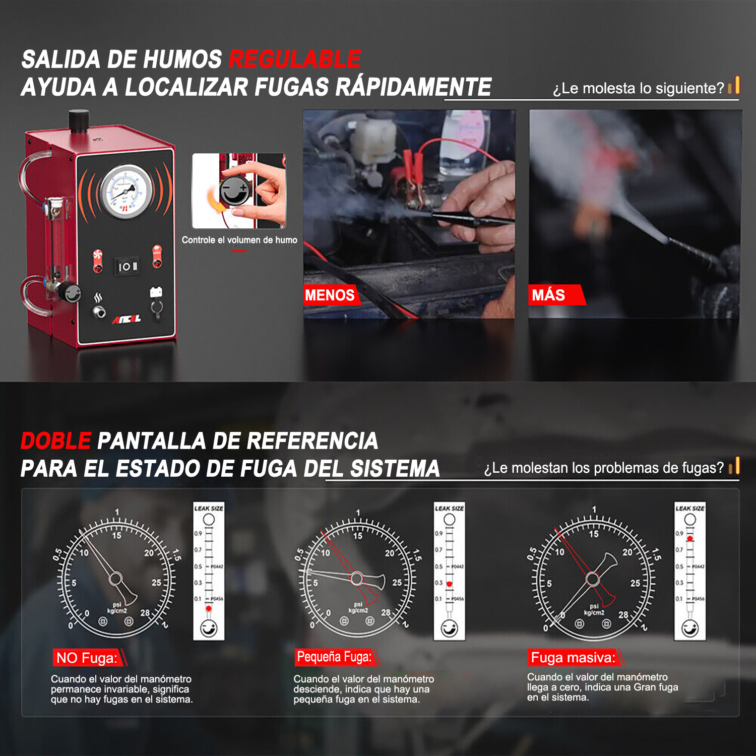 ANCEL S300 Automotive EVAP Smoke Machine Diagnostic Tool Vacuum Leak Detection