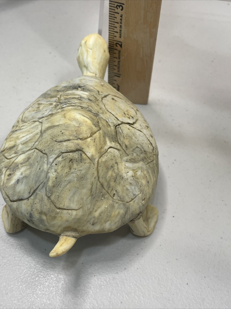Handmade Pottery Turtle Figure Marbled Color