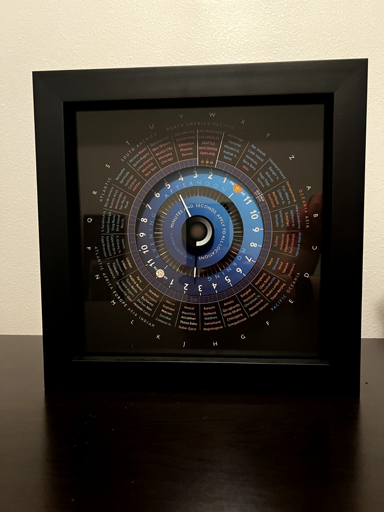 Clever Clocks Wolrd Time Clock Handmade and Signed