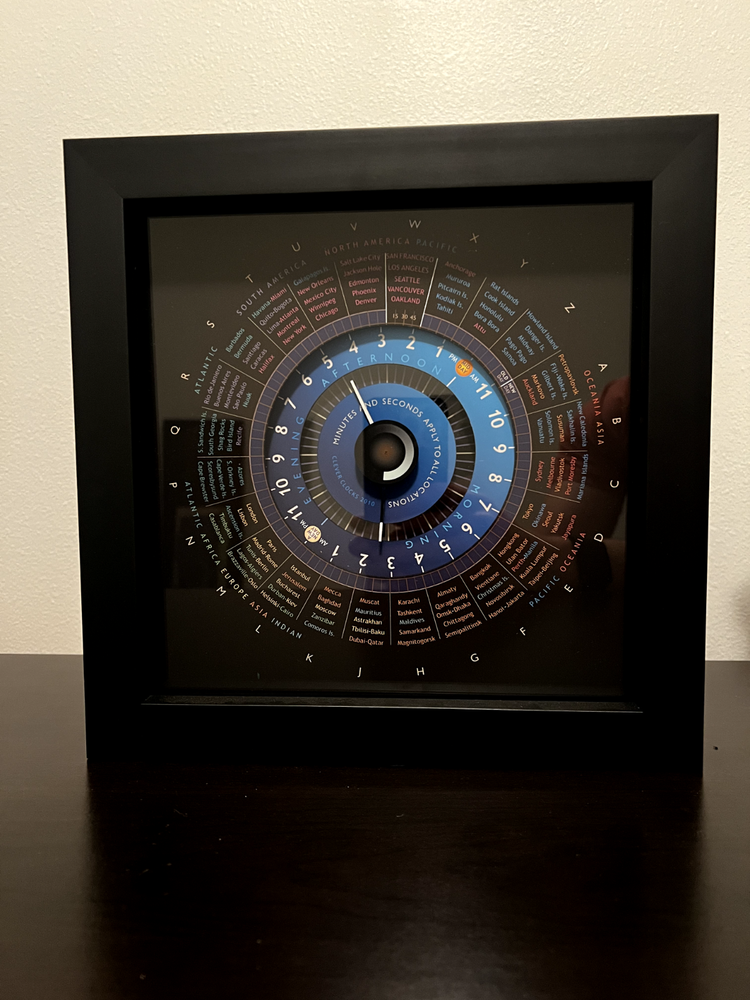 Clever Clocks Wolrd Time Clock Handmade and Signed