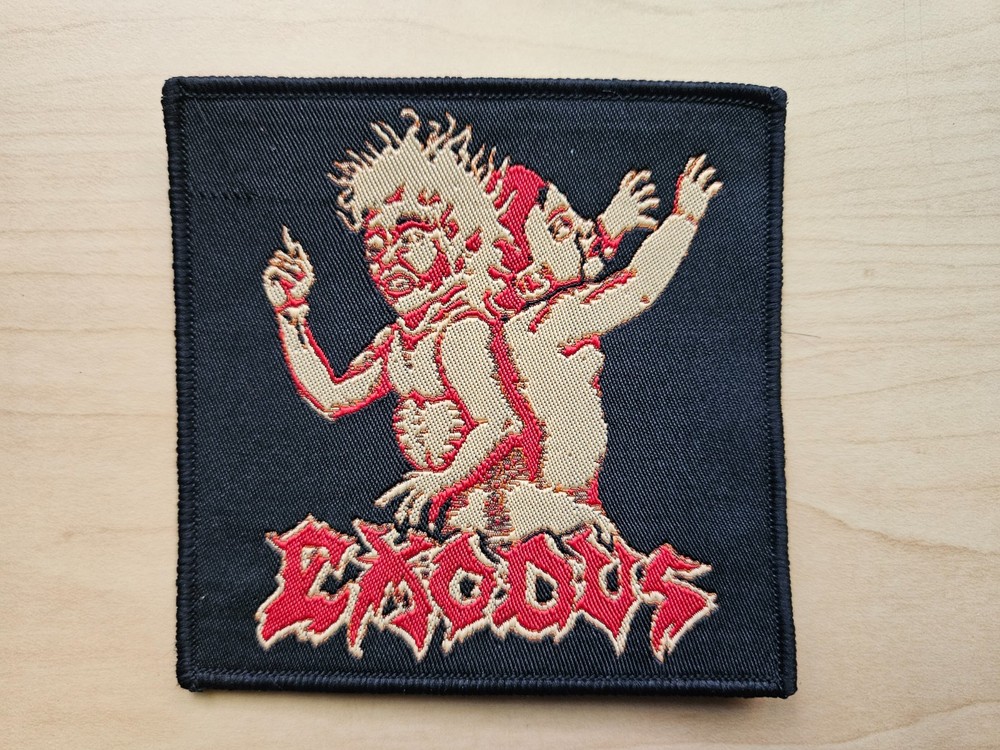 EXODUS, SEW ON BLACK BORDER WOVEN PATCH
