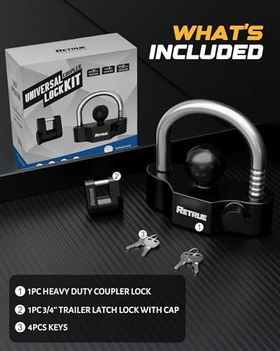Keyed Alike Heavy Duty Coupler Lock Set Basic Heavy-Duty Lock Set Black