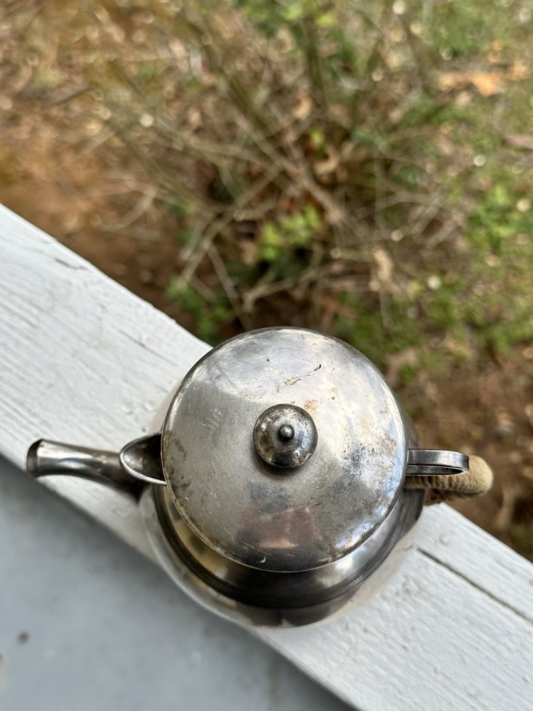 Unique Antique 4 Piece Apollo Silverplate Stackable Tea Set Teapot Sugar Creamer