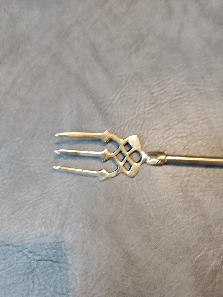 Antique Vintage Brass Fireplace Toasting Fork 18"
