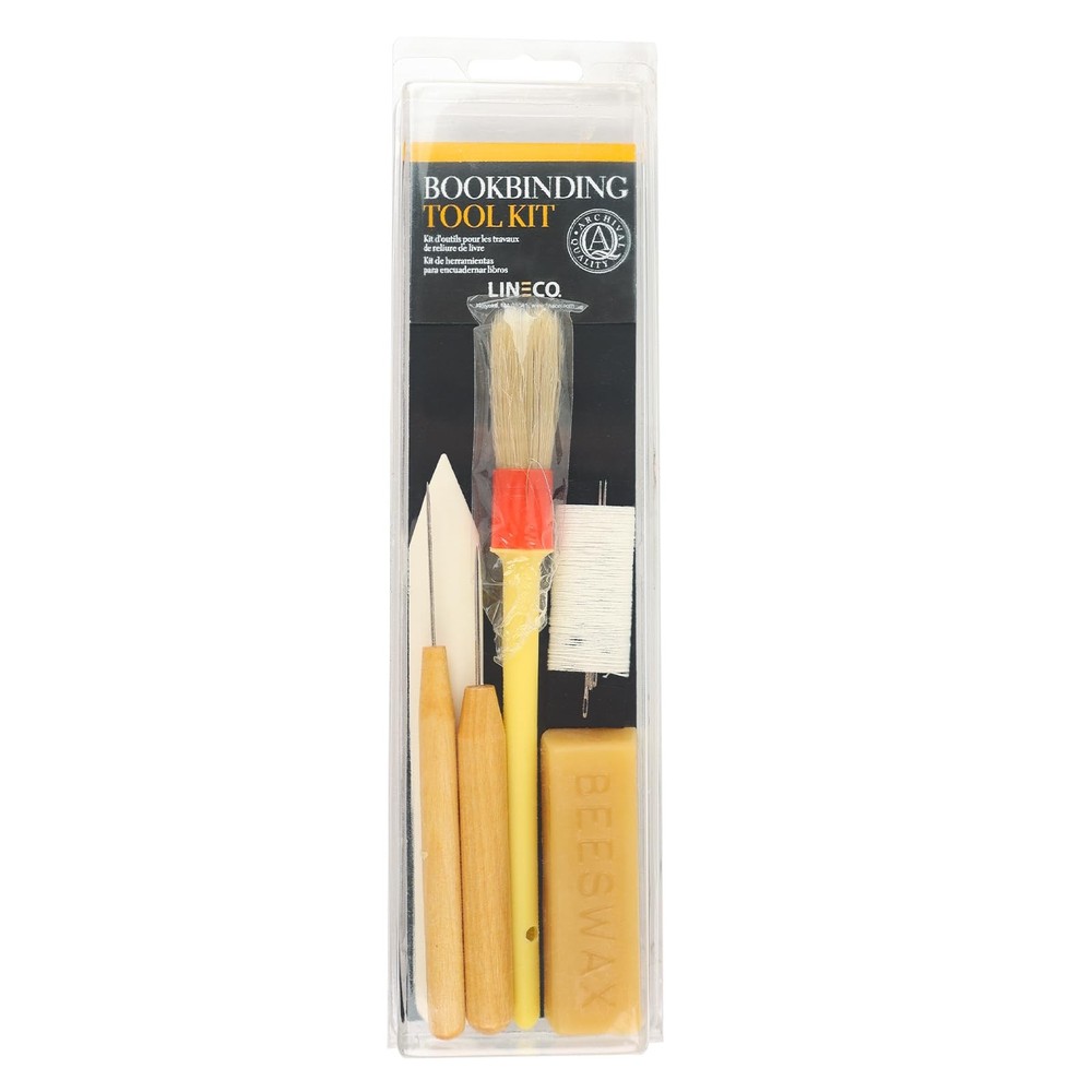 Bookbinding Tool Kit Awls Bone Folder Bristle Brush Needles Linen Thread Beeswax