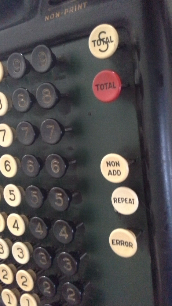 Burroughs Portable Green Top Adding Machine VINTAGE