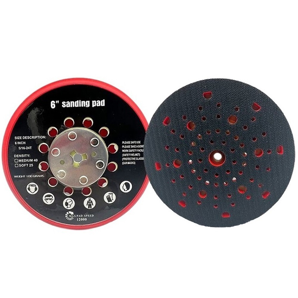 6-Inch Sanding Pad Medium Hook And Loop Multi-Hole Back-up For Bosch RSM6045
