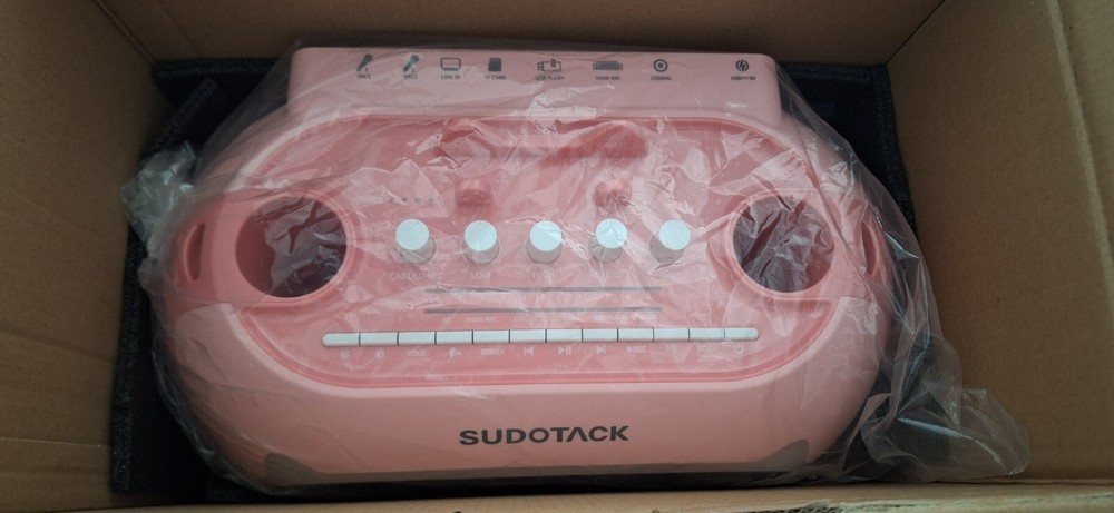 Sudotack KM300 PINK Bluetooth Karaoke Machine w/2 Wireless Mics Speaker System