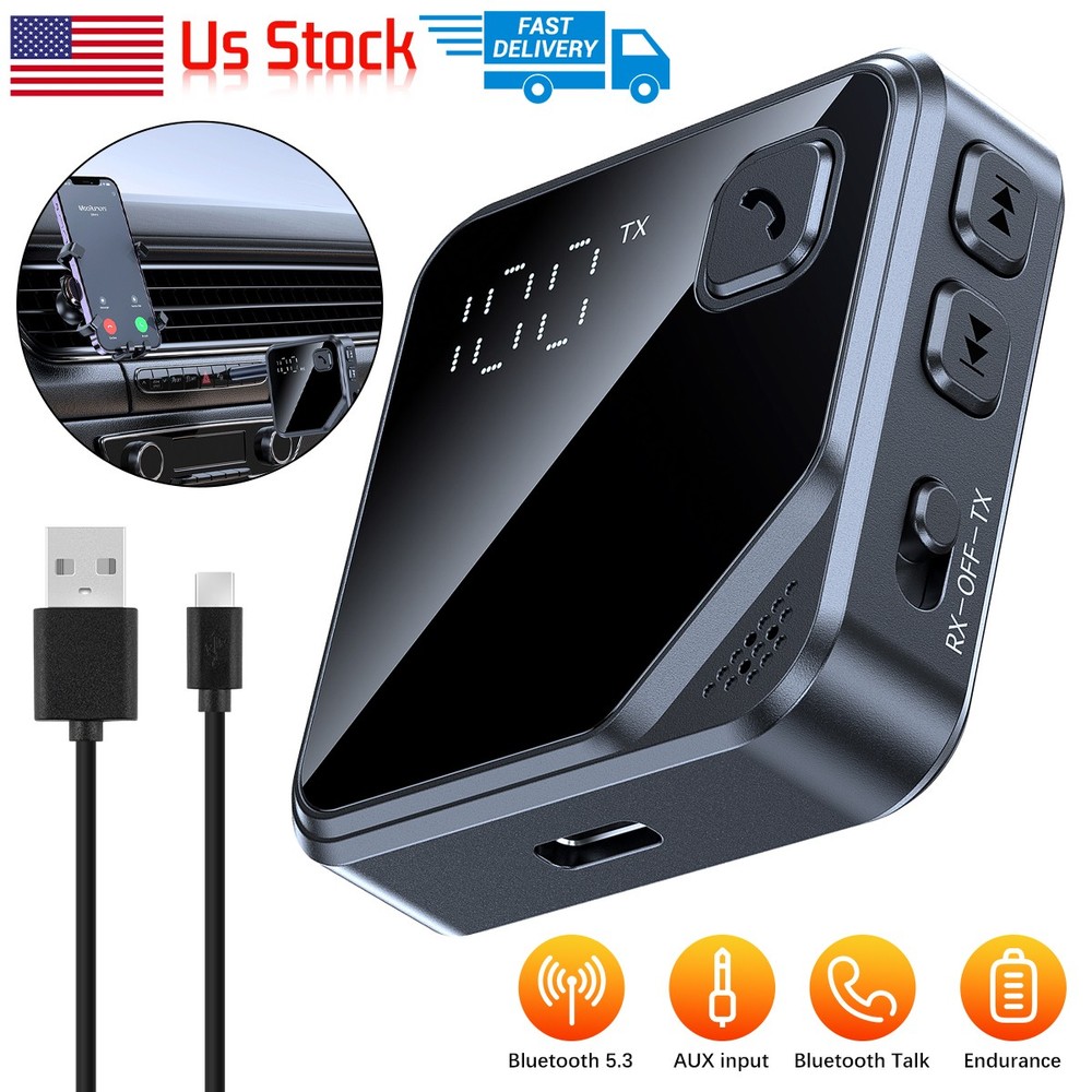 Bluetooth 5.4 Transmitter Receiver 2-IN-1 Wireless Audio 3.5mm Jack Aux Adapter