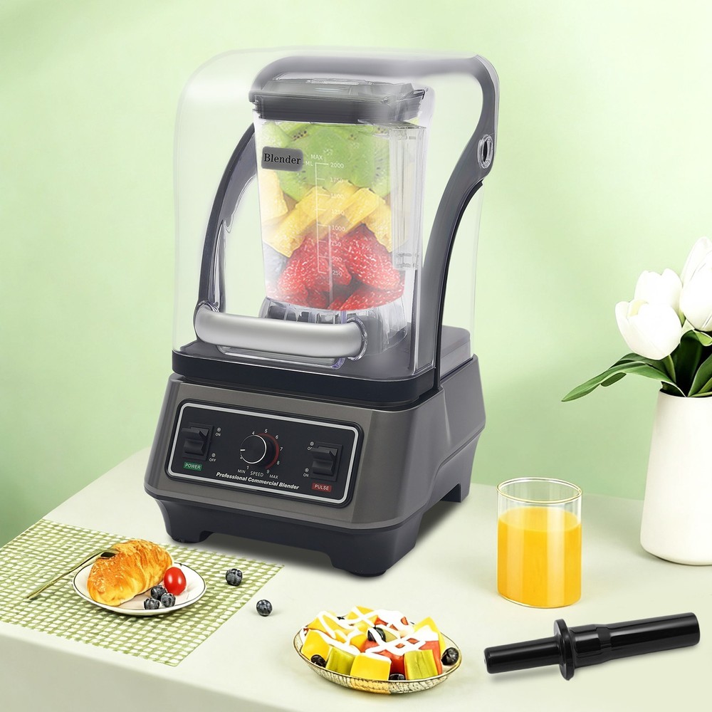 Multifunctional Blending Machine w/Thick Shield Commercial Blender Speed Control