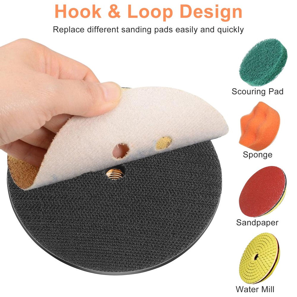 4" Polishing Grinding Discs Hook and Loop Backing Pad for M14 Angle Grinders