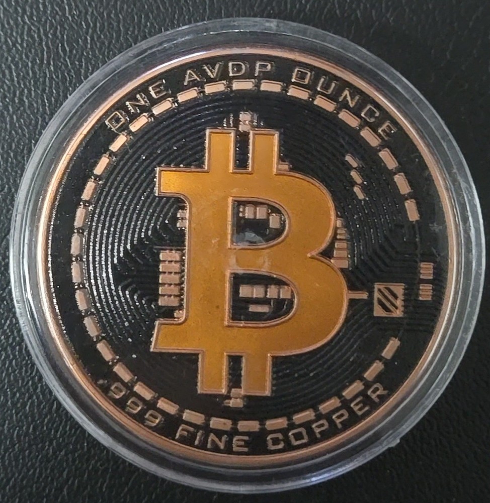 BITCOIN Circuitry 1oz AVDP Solid .999 Fine Copper Round Commemorative Coin