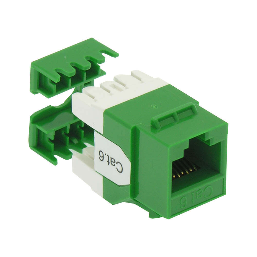 CAT6 RJ45 110 Type 180° Keystone Jack Green