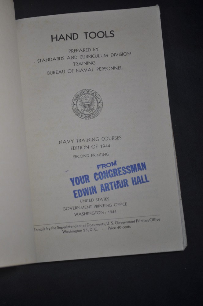 *WW2* 1944 Hand Tools - US Navy Training Course