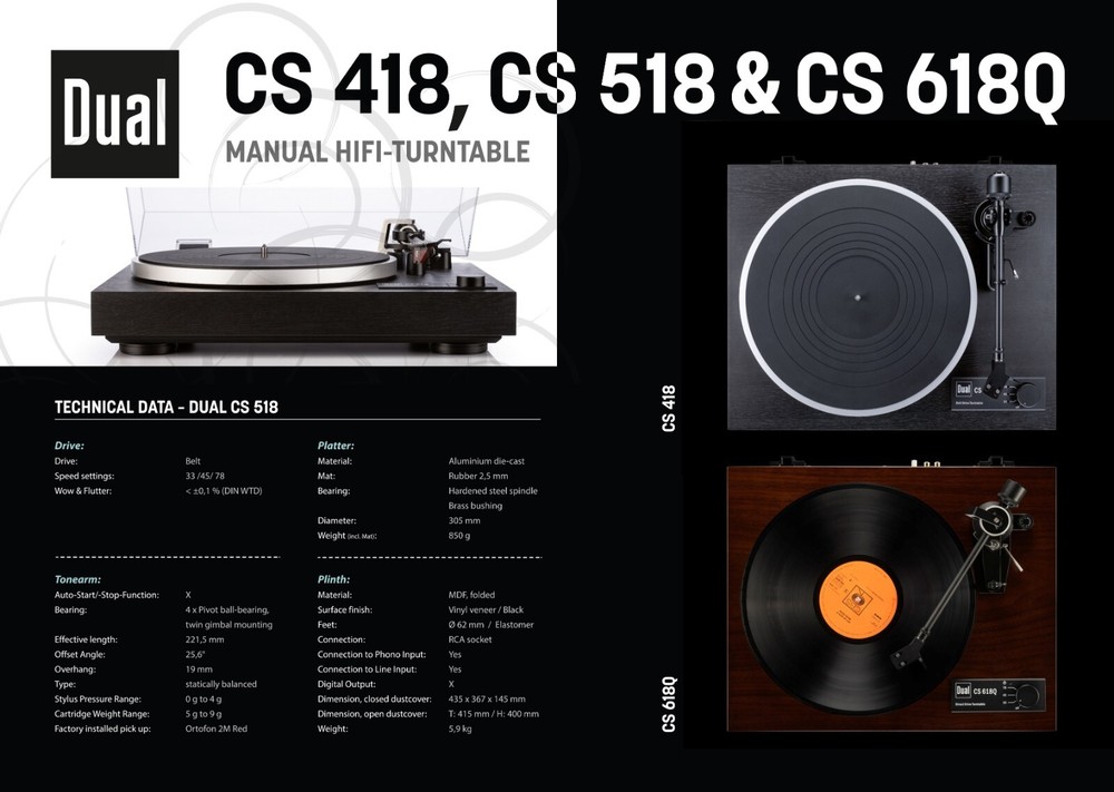Dual CS 418 / CS 518 / CS 618Q Custom Designed Tonearm Alignment Protractor