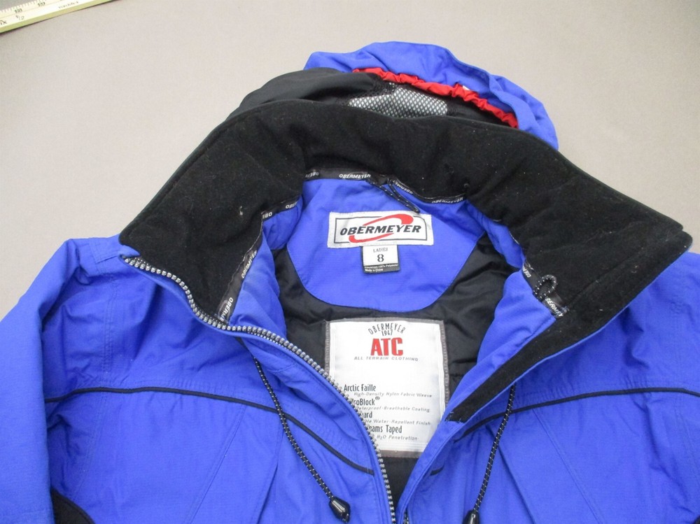 Obermeyer Size 8 Womens Blue Full Zip Drawstring Elastic Hem Ski Jacket 1Bl6