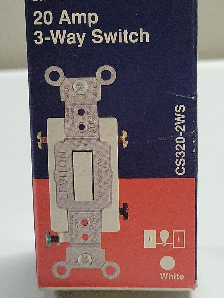 Leviton White 3-Way COMMERCIAL Grade Toggle Wall Light Switch 20A Bulk CS320-2WS