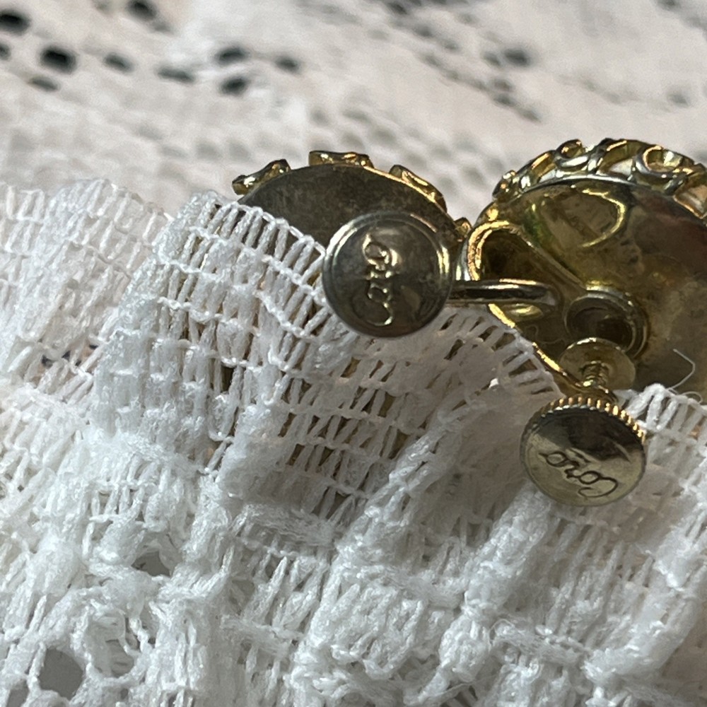 Vintage Button Screw Earrings Coro