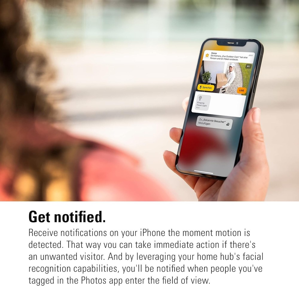 Eve Outdoor Cam – Secure floodlight Camera, Maximum (Black)