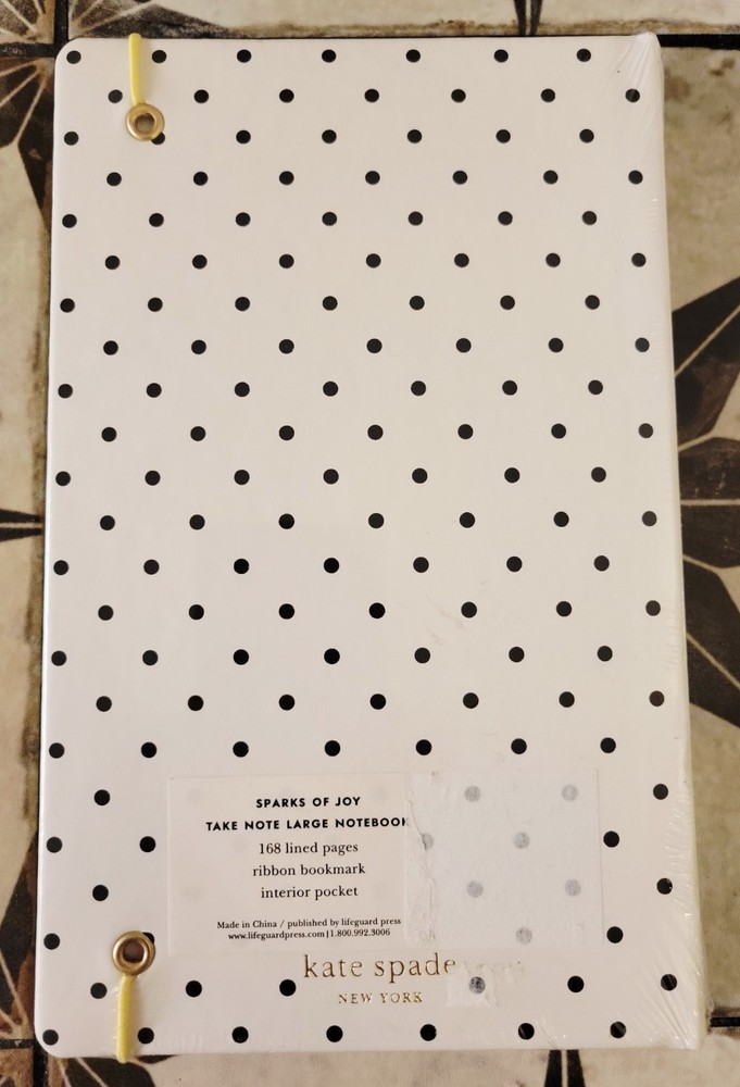 Kate Spade New York Large Notebook - Polka Dot Leatherette Initial Book