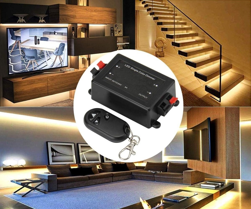 DC 12-24V LED Single Color Light Strip Wireless RF Remote Controller Dimmer 5050