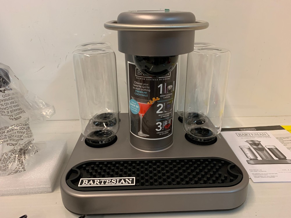 Bartesian Premium Cocktail Maker Model 55300 Silver Home Bar Drink Machine