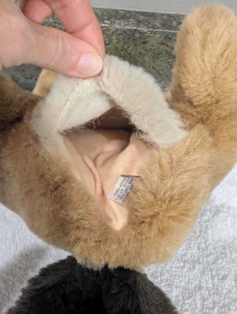 Hand Puppet Brown Beaver Plush Gund Felt Bow