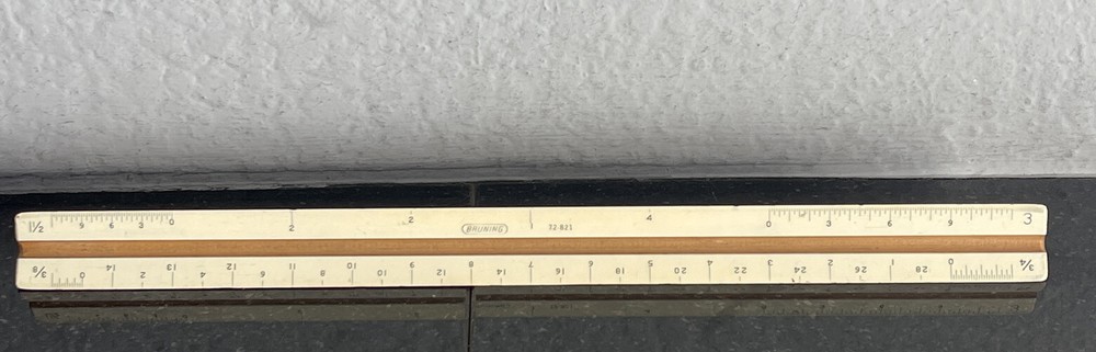 Vintage Bruning Triangle Triangular Ruler 72-821