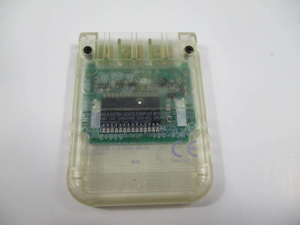 Sony PS1 PlayStation OEM Memory Card Clear Translucent!