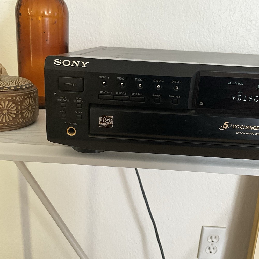 Sony CDP-C545 5 Disc Carousel CD Changer Tested No Remote