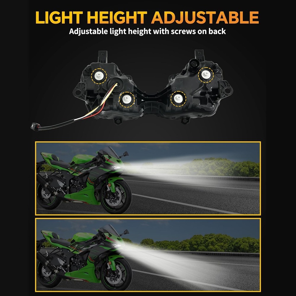 LED Front Headlight Assembly Fit For Kawasaki Ninja ZX6R 2024 2025 ZX636 Ninja